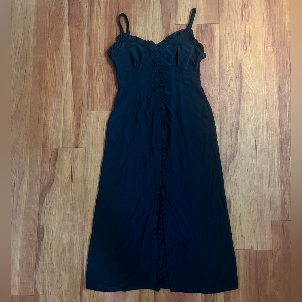 Topshop Black Midi Dress